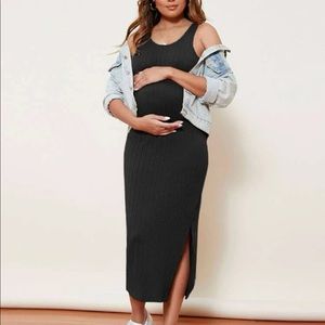 Maternity Split Side Cable Knit Dress